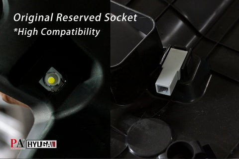 LED Ambient Light Central Console Box Light Footwell Glove Box Bulb Original Reserved Hole with Dedicated Wiring Harness for Toyota Cross Corolla Auris Subaru (4 pcs with 2.0 cable)