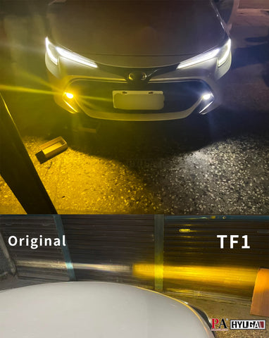 TF1 2x LED Fog Light Bulbs 3000K Amber 6000K White 30W Plug and Play Compatible with 2020~ Corolla Cross, Corolla, CHR, SIENTA, RAV4, HILUX HYUGA (Pack of 2)
