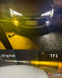 TF1 2x LED Fog Light Bulbs 3000K Amber 6000K White 30W Plug and Play Compatible with 2020~ Corolla Cross, Corolla, CHR, SIENTA, RAV4, HILUX HYUGA (Pack of 2)