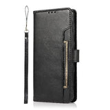 Folio Wallet Black Vegan Leather Case - Samsung Galaxy S21 Ultra