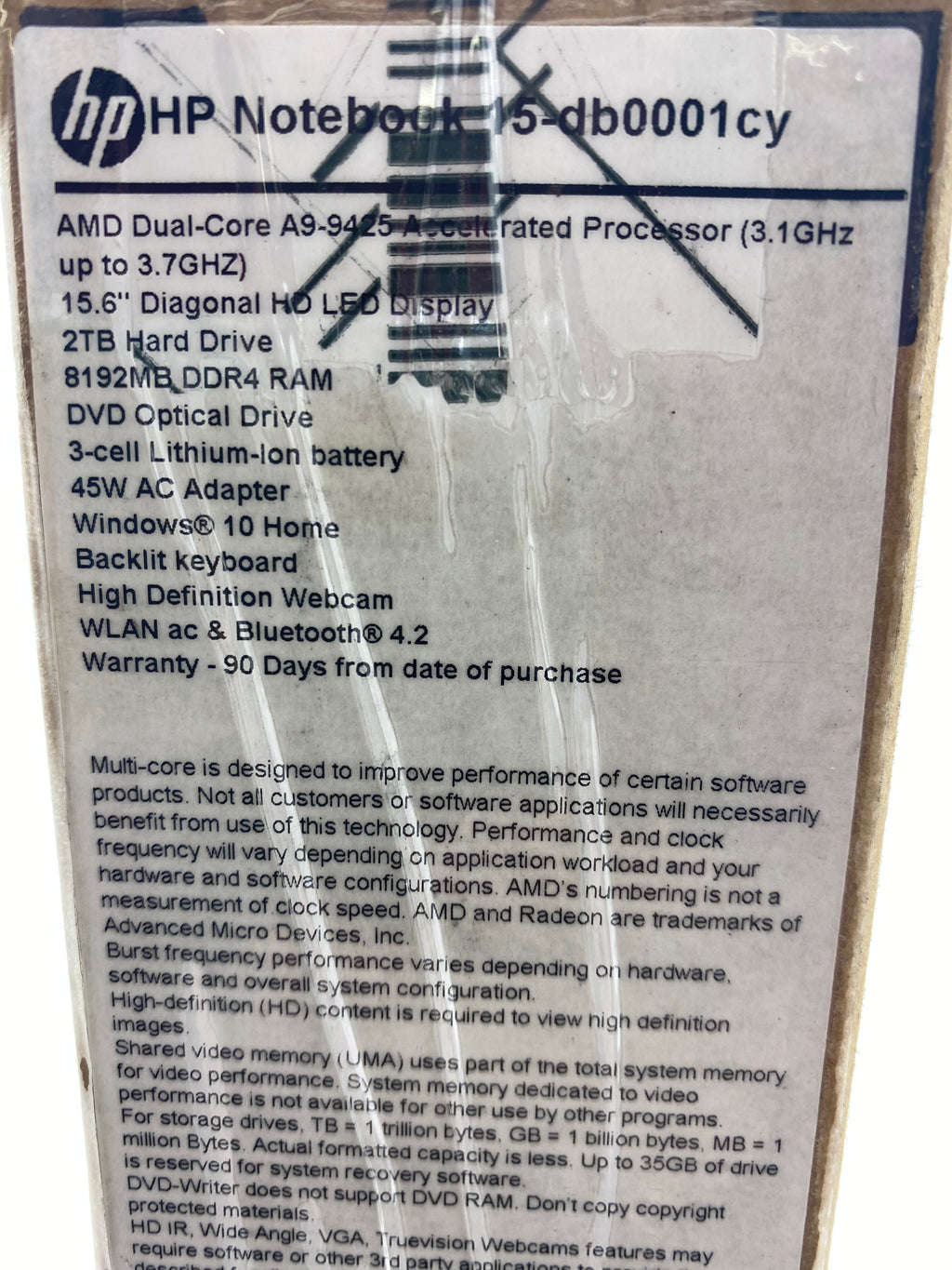 Recertified - HP Laptop 15-DB0001CY AMD A9-Series A9-9425 (3.10 GHz) 8 GB Memory 2 TB HDD AMD Radeon R5 Series 15.6" Windows 10 Home 64-bit